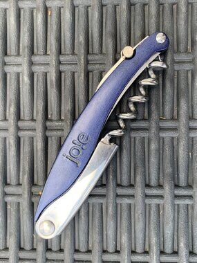 Joie Metallic Blue Waiter’s Corkscrew Wine Opener with Foil Cutter